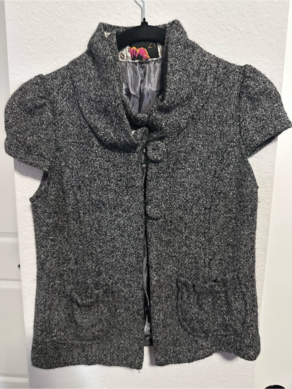 Forever 21 Textured Wool Blend Shawl Collar Vest Size S